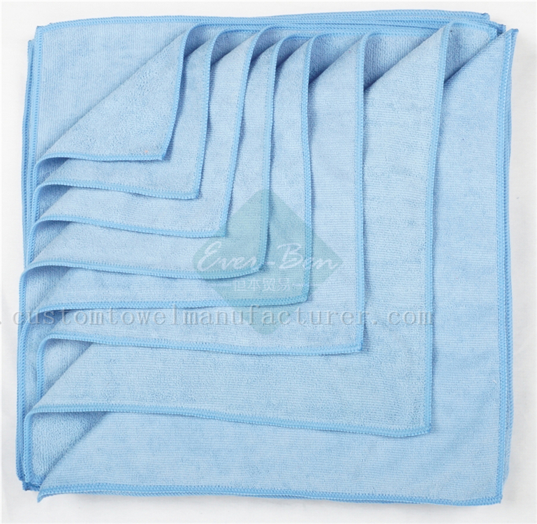 China Bulk Wholesale quickie glass and window microfiber cloth Factory Custom Blue Microfiber Glass Towels Supplier